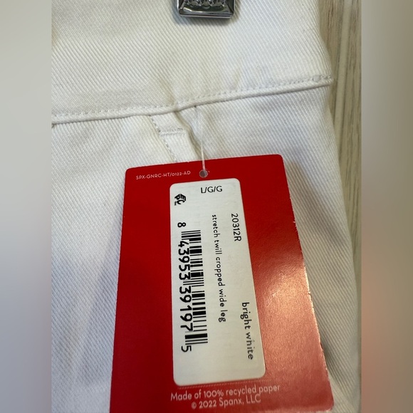SPANX Stretch Twill Cropped Wide Leg - 20312R - White - Large NWT - Picture 3 of 5
